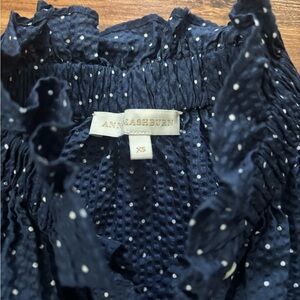 Ann Mashburn Midnight Blue Blouse with Dots